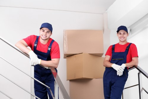 Careful wrapping of fragile belongings by packing professionals