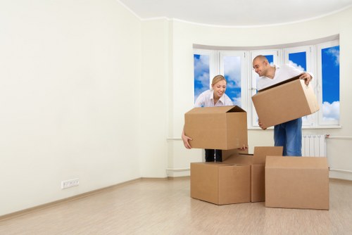 Packed moving boxes ready for a Shepherdsbush house move