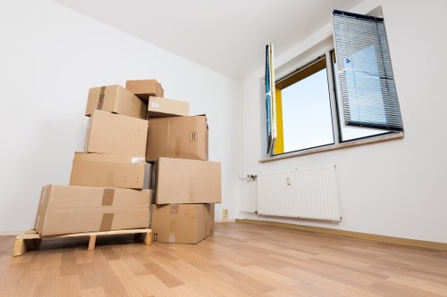 Busy moving day in Shepherds Bush with boxes and furniture
