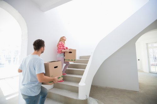 Careful packing and wrapping of household furniture for removal