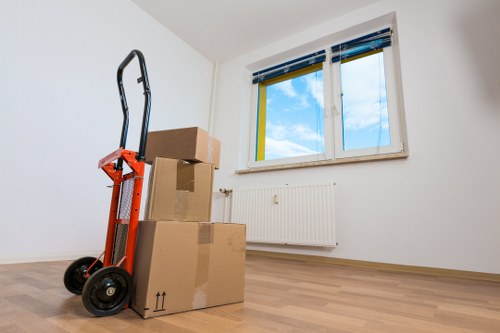 Packed moving boxes ready for house removals