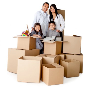 Furniture and boxes prepared for a Shepherds Bush relocation